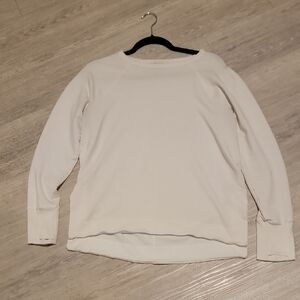 Athleta Cream Long Sleeve Top